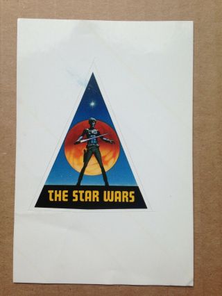 Rare Vintage " The Star Wars " Luke Skywalker Triangle Sticker From 1976