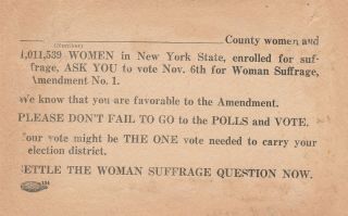 Voting Reminder Card Votes For Women Woman 