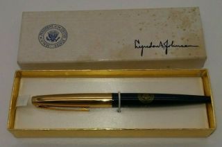 President Lyndon B Johnson 1960s Era White House Pen Signed W/ Presidential Seal