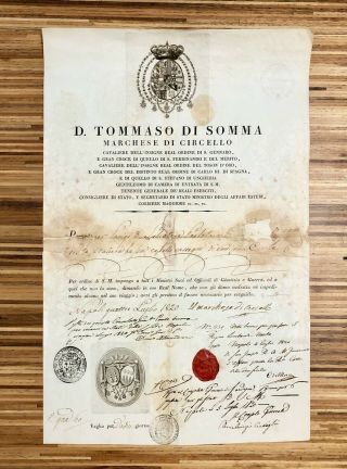 Pre - Italy (kingdom Of Two Sicilies) 1820 Collectible Not Us Passport