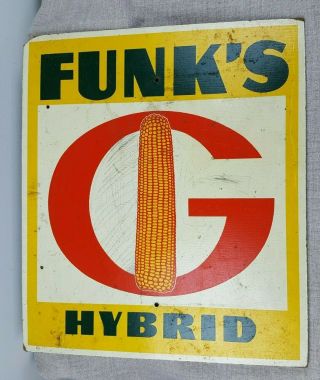 Vintage Funks G Hybrid Masonite Corn Feed Sign