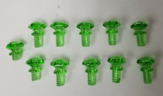 Vintage Green Art Deco Glass Drawer Cabinet Knobs Qty 11 Threaded