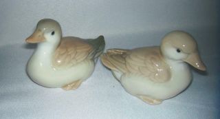 Homco Polished Porcelain Ducks Bird Figurines Japan