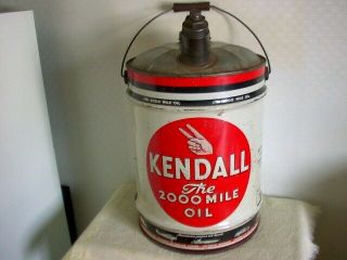 Kendall Oil Company Of Canada Toronto Ont.  Canada 5 Imperial Gallon Oil Can Gas