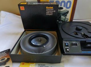 Vintage Kodak Carousel 5200 Slide Projector W/Remote Slide Tray Box 2