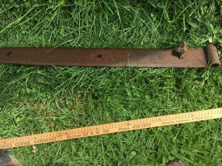 Primitive Antique Hand Forged Barn Door Strap Hinge Gate Iron 37” Long