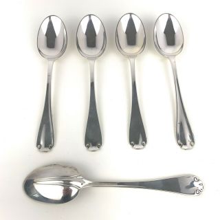 5 Antique Sterling Silver Tiffany & Co Flemish Arts Crafts Tea Spoon Set Nr
