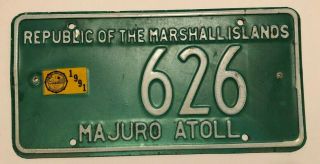 1991 Majuro Atoll Marshall Islands License Plate
