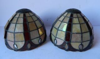 Antique Leaded Glass Lamp Shades