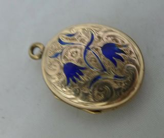Victorian 9ct Gold Back & Front Enamelled Mourning Locket 5.  5g A693917