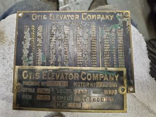 Vintage Polished Brass Elevator Button Plate