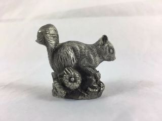 Jane Lunger Signed The Squirrel 1981 Pewter Figurine Franklin 1 1/2” Tall