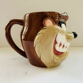 Vintage 1995 3D Warner Bros/Looney Tunes Taz Tasmanian Devil Ceramic Coffee Mug 2