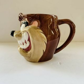 Vintage 1995 3D Warner Bros/Looney Tunes Taz Tasmanian Devil Ceramic Coffee Mug 3