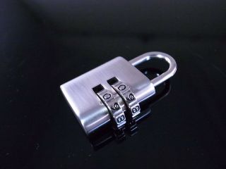 2 Dials Mini Padlock Combination Lock - Polished Brush Nickel Color