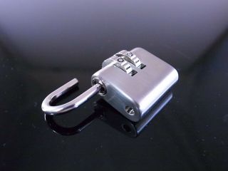 2 Dials Mini Padlock Combination lock - Polished Brush Nickel Color 3
