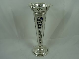 Tall,  Solid Silver Flower Vase,  1909