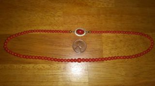Antique Natural Undyed Red Coral Graduated 16 Inch Necklace 5mm To 2.  5mm 12.  5 Gm