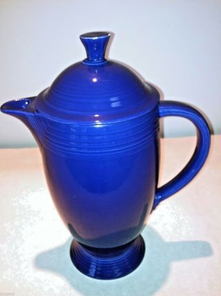 Fiesta Tall Coffee Pot Cobalt Blue Vtg Homer Laughlin 220655