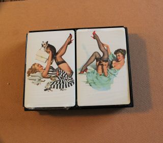 Elvgren Pin Up Playing Cards Double Deck With Tax Stamp