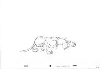 Animation Art Cel Production Drawing Great Dane Scooby Doo 17
