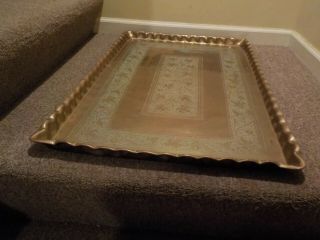 Vintage Huge Brass Tray Table Top,  36 " X 22 "