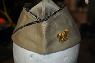Us Ww2 Army Khaki Overseas Garrison Hat Cap Warrant Officer 6 7/8