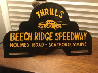 Vintage Beech Ridge Speedway Maine License Topper