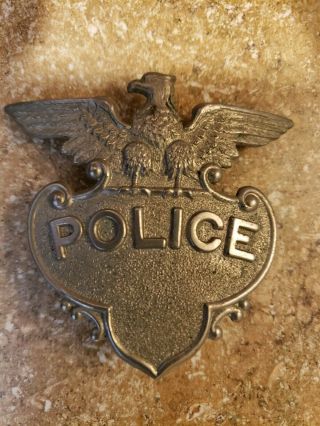Vintage Police Ohio Hat Badge Shield Eagle Policeman