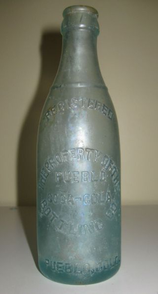 Vintage Straight Sided Coca - Cola Bottle - Block Letters - Pueblo,  Co.  Bottling Co.