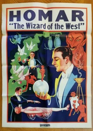 Homar - The Wizard Of The West Vintage Magic Poster - The Levitation 1920 