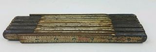 Vtg Lufkin Wooden Red End 72 " 6ft Folding Measuring Extension Ruler Tape Measure