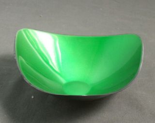 Reed & Barton Triangular Silverplate Candy Dish - 241 - Green Inside - Lco