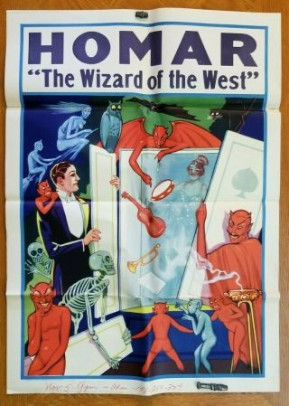 Herman Homar - The Wizard Of The West Vintage Magic Poster - The Spirit Cabinet