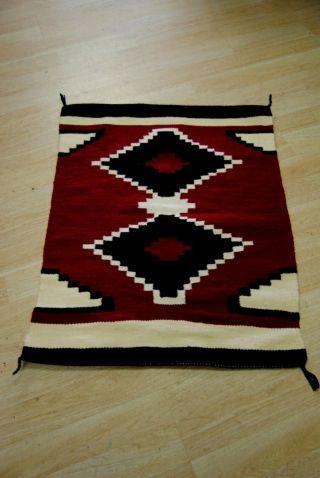 Vintage Native American Navajo Woven Wool Rug Estate Find