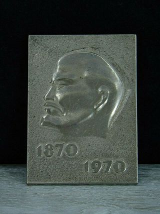 Lenin 1870 - 1970 Titanium Table Plaque Soviet Propaganda USSR 2