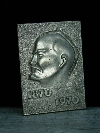 Lenin 1870 - 1970 Titanium Table Plaque Soviet Propaganda USSR 3