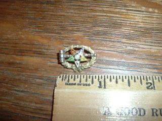 14k Gold Vintage Masonic Eastern Star Pin With Gemstones