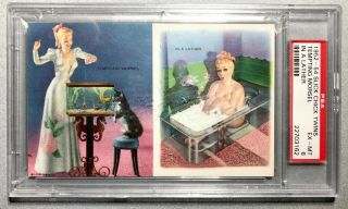 1952 Exhibit Slick Chick Twins Pin - Up Psa 6 Ex - Mt Tempting Morsel In A Lather