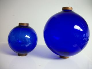 4.  5  And 6.  5  Blue Glass Balls For Weathervanes Or Lightening Rods