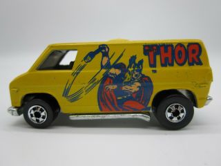 Vintage 1977 Hot Wheels Thor Van - The Heroes Yellow Hong Kong - Diecast