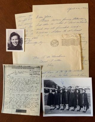 Wwii Letter Wac " Nurses Uniform Letter " 32nd Hospital Battle Stars Italy - Hero