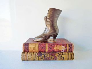 Vintage Brass Victorian Boot Figurine Statue Bookend Home Decor