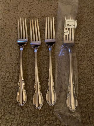 Towle Legato Sterling Silver,  Three 7 - 1/2 " Dinner Forks,  Well