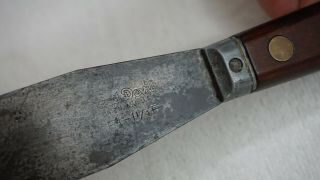 Vintage Red Devil 1 1/4 " Putty Knife W/wood Handle Scales