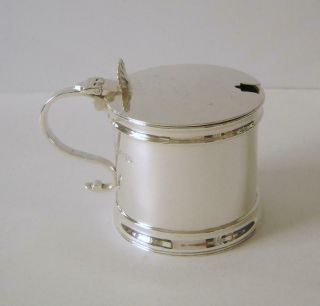 A Large & Very Heavy Sterling Silver Mustard Pot Sheffield 1918 166 Grams Silver