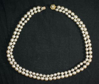 Vtg Miriam Haskell Necklace - Long Multi Strand Baroque Pearls 24 "