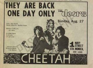 The Doors Cheetah La 1967 Concert Newspaper Ad Vintage