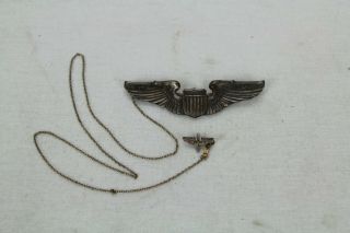 Vintage Sterling Silver United States Air Force Pilot Wings Pin - On & Sweetheart