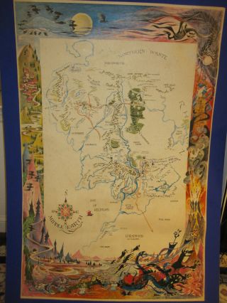 Map Of Middle Earth Poster By Barbara Remington - Lord Of The Rings Jrr Tolkien